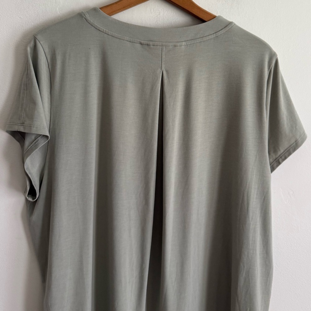Athleta Gray Green Relaxed Crew Neck Boxy Modal Blend Tee - Picture 7 of 7